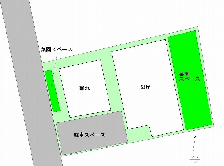 和歌山県御坊市湯川町富安平屋の敷地見取り図